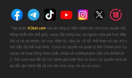 Liên kết nhiều MXH K3BET 