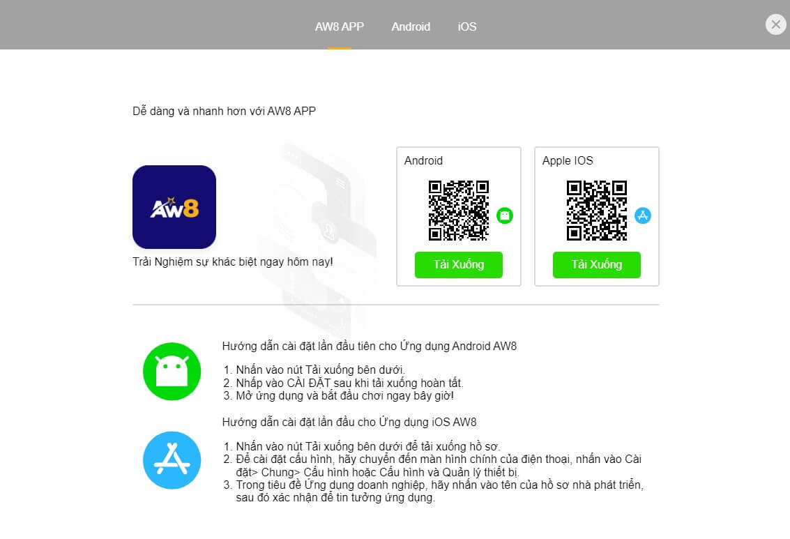 Tải app  aw8